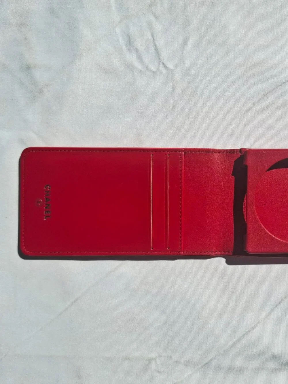 Authentic CHANEL Case Caviar Skin CC Logo iPhone 4 4S Compatible in Coral